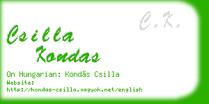csilla kondas business card